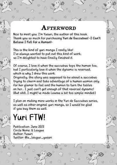 [U League (Yusuri)] Yuri de Succubus! ~Inma no Atashi ga Ningen no Onna ni Koi da Nante!~ | Yuri de Succubus Vol. 1 - I Can't Believe I Fell for a Human! [English] [Noca Scans]