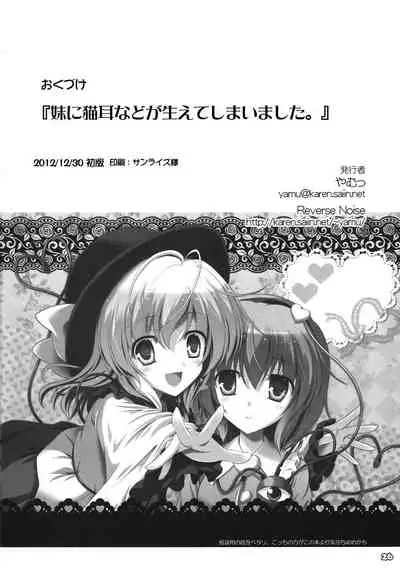 (C83) [Reverse Noise (Yamu)] Imouto ni Nekomimi nado ga Haeteshimaimashita. (Touhou Project) [English] [xinsu]