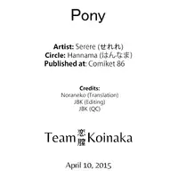 (C86) [Hannama (Inato Serere)] Pony (Danshi Koukousei de Urekko Light Novel Sakka o Shiteiru keredo, Toshishita no Classmate de Seiyuu no Onnanoko ni Kubi o Shimerareteiru) [English] [Team Koinaka]