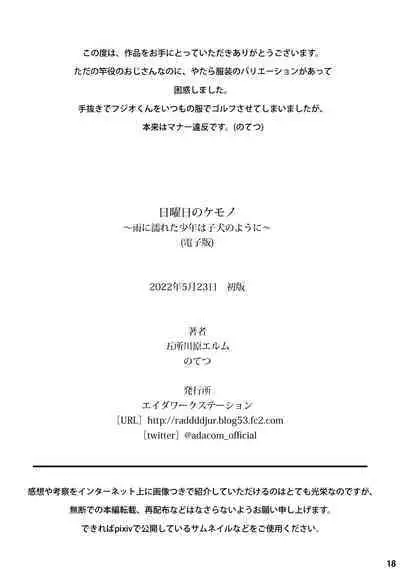 [ADA Workstation (Goshogawara Elm)] Nichiyoubi no Kemono ~Ameni nureda shounen wa koinu no youni~丨星期日的宠物〜被雨淋濕的少年像小狗一樣〜 [Chinese] [海棠零个人汉化] [Digital]