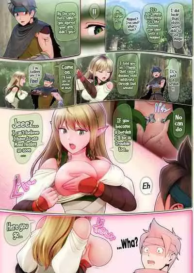 [Horiishi Horuto] Fel to Mana no Mori -Taieki de Tairyoku Kaifuku sasetekureru Bakunyuu Healer Elf- | Fel and the Forest of Mana -The big titty elf healer recovers my stamina with her bodily fluids- [English]