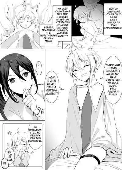 Maou Toubatsu Shippai Heroine Gisei Normal End de Utsu ni Natta Koutensei Futanari Kenshi to Otokonoko Shinkan no Hanashi | Crestfallen Futanari x Femboy Priest: Prepare to Cum Edition