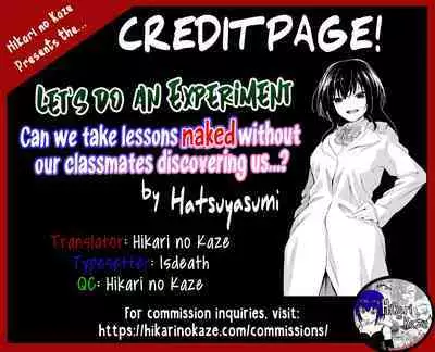 Jikken o Shiyou. Classmate ni Barenai-you ni Hadaka de Jugyou o Ukeru!? | Let's do an experiment. Can we take lessons naked without our classmates discovering us...?