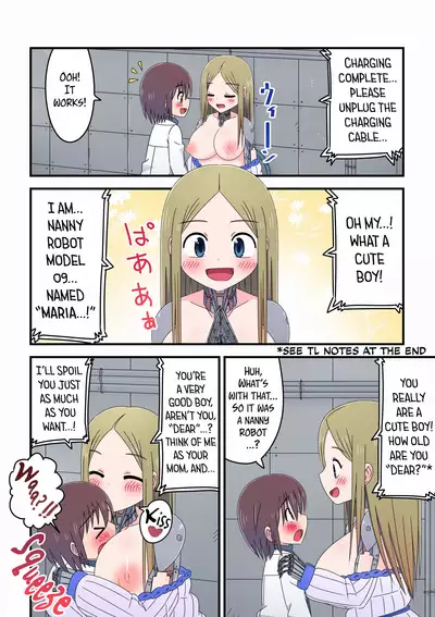 Kyuugata Komori Robotto ni Fudeoroshi Shitemorau Kagaku Shounen no Hanashi | A story about a scientist boy having his first time with an older nanny robot