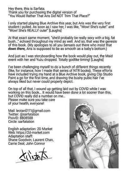 Goumou Maid Alice wa Suki desu ka - Do you like hairy maids Alice? | You Would Rather That Aris Did NOT Trim That Place?