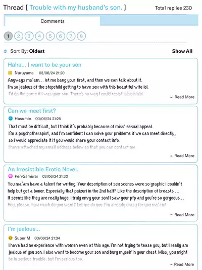 Otto no tsurego ni, komattemasu. | Trouble With My Husband’s Son.