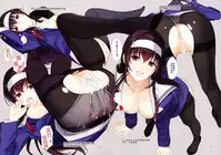 (COMIC1☆11) [LilyLilyRose, Nise-Jyuusyofutei (Mibu Natsuki, Nakamura Takeshi)] Boku-tachi no Senpai wa Kurokami Long x Kuro Tights de Eroi (Saenai Heroine no Sodatekata) [Chinese] [瓜皮汉化]